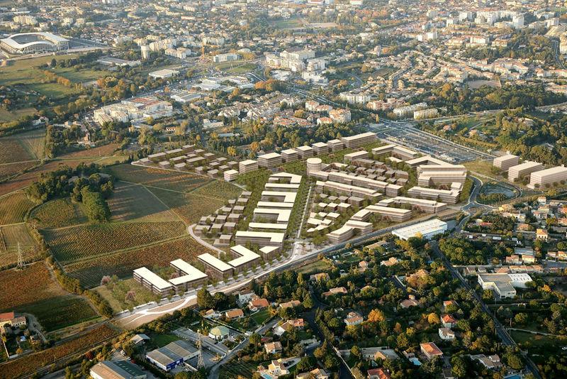 Photo satellite du quartier Croix d'Argent de Montpellier